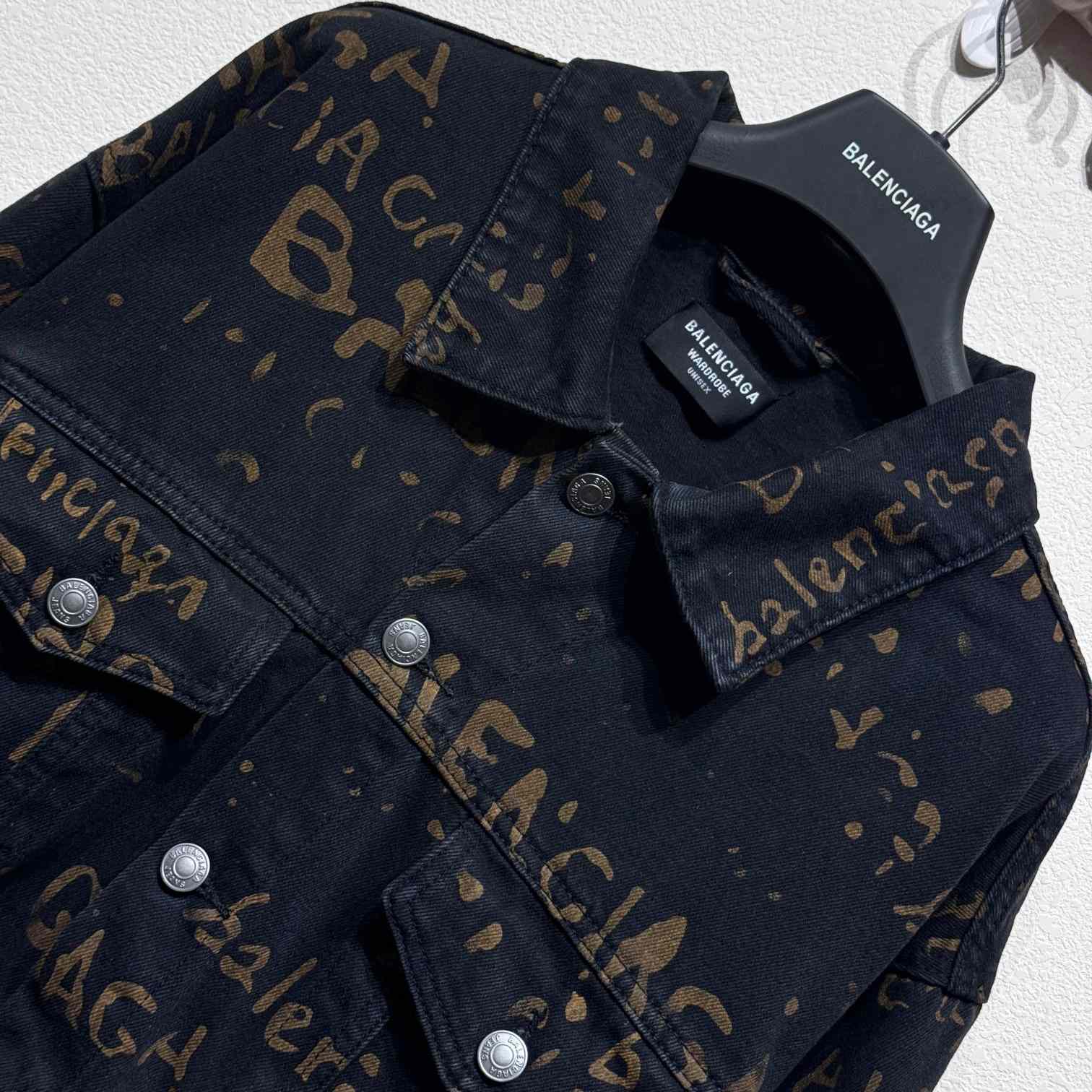 Balenciaga Bleachy Allover Denim Jacket - PerfectKickZ