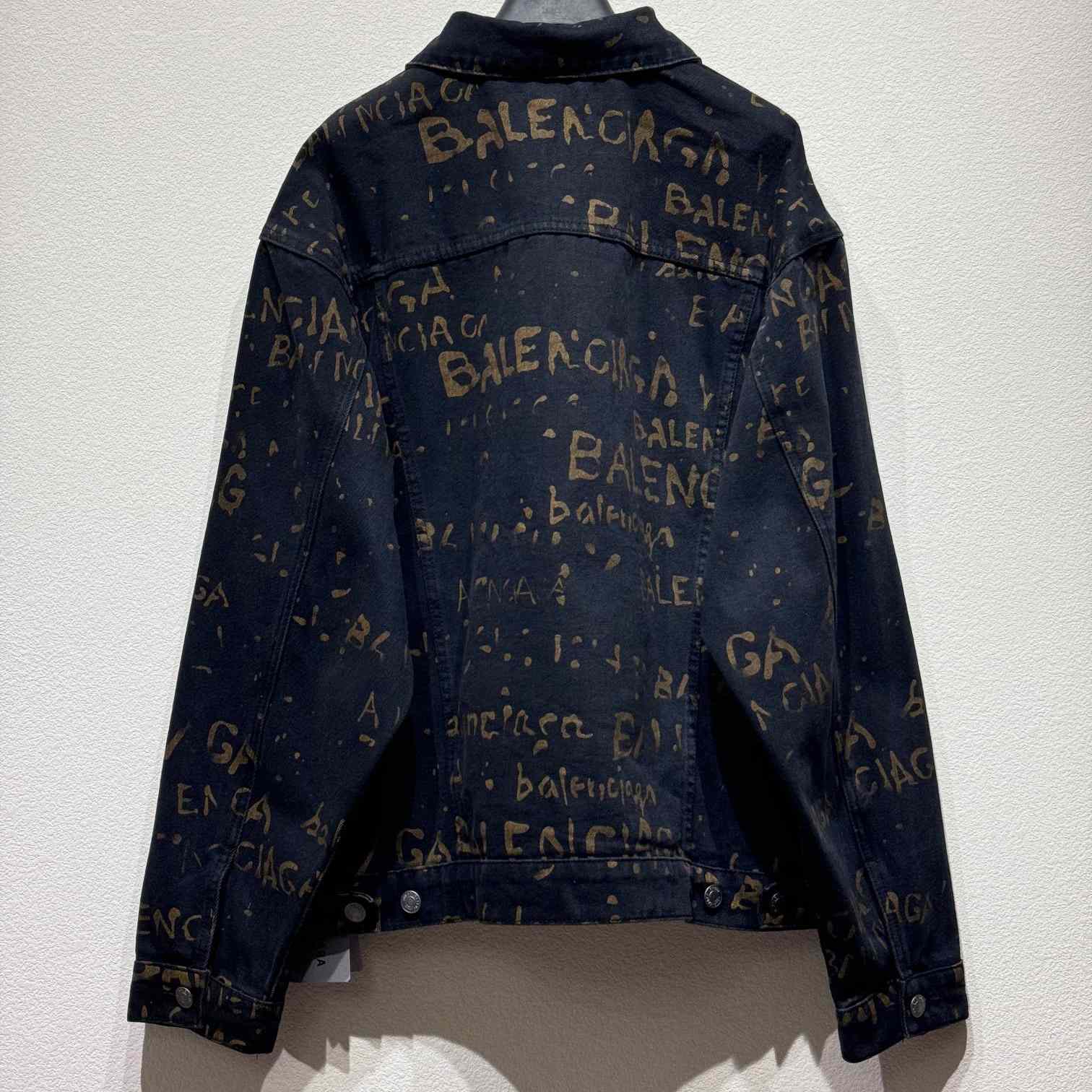 Balenciaga Bleachy Allover Denim Jacket - PerfectKickZ