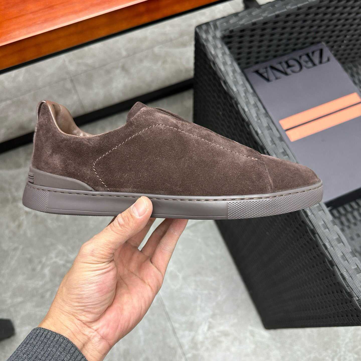 Zegna Suede Triple Stitch™ Sneakers - PerfectKickZ