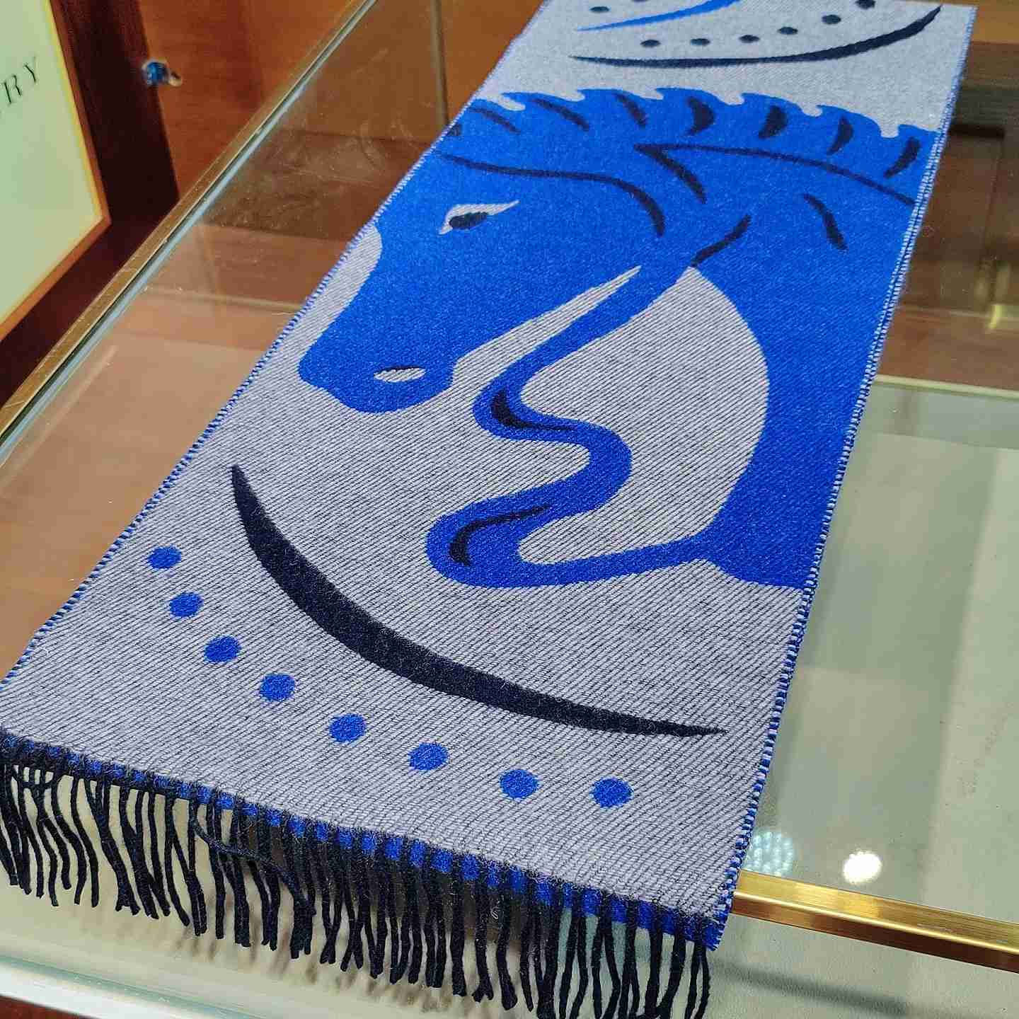 Burberry Mirrored Horse Cashmere Scarf - PerfectKickZ