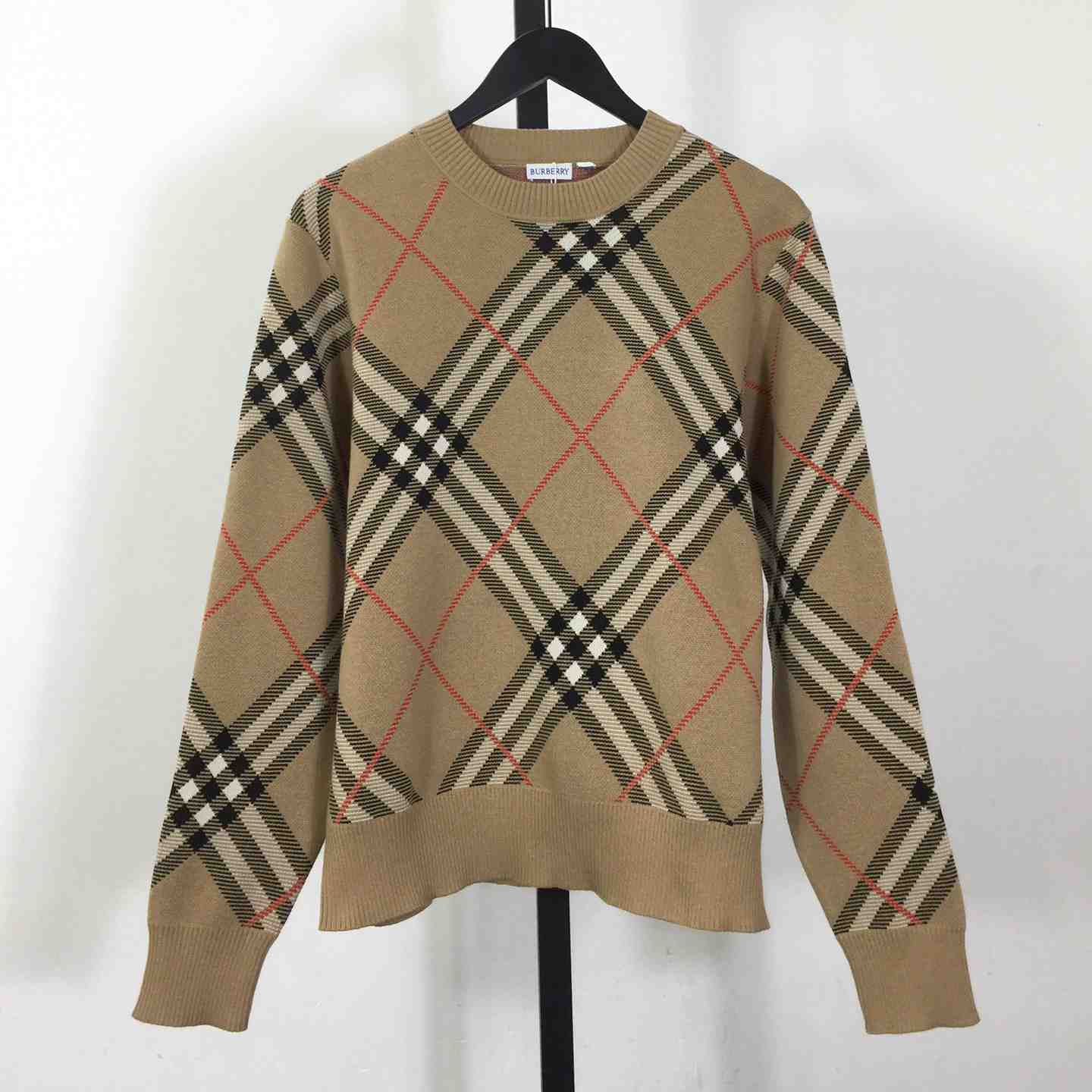 Burberry Check Wool Blend Sweater - PerfectKickZ