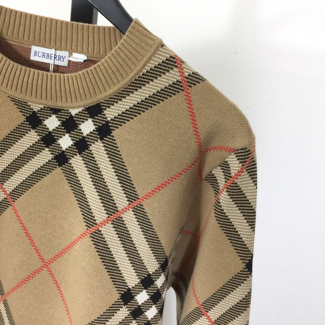 Burberry Check Wool Blend Sweater - PerfectKickZ