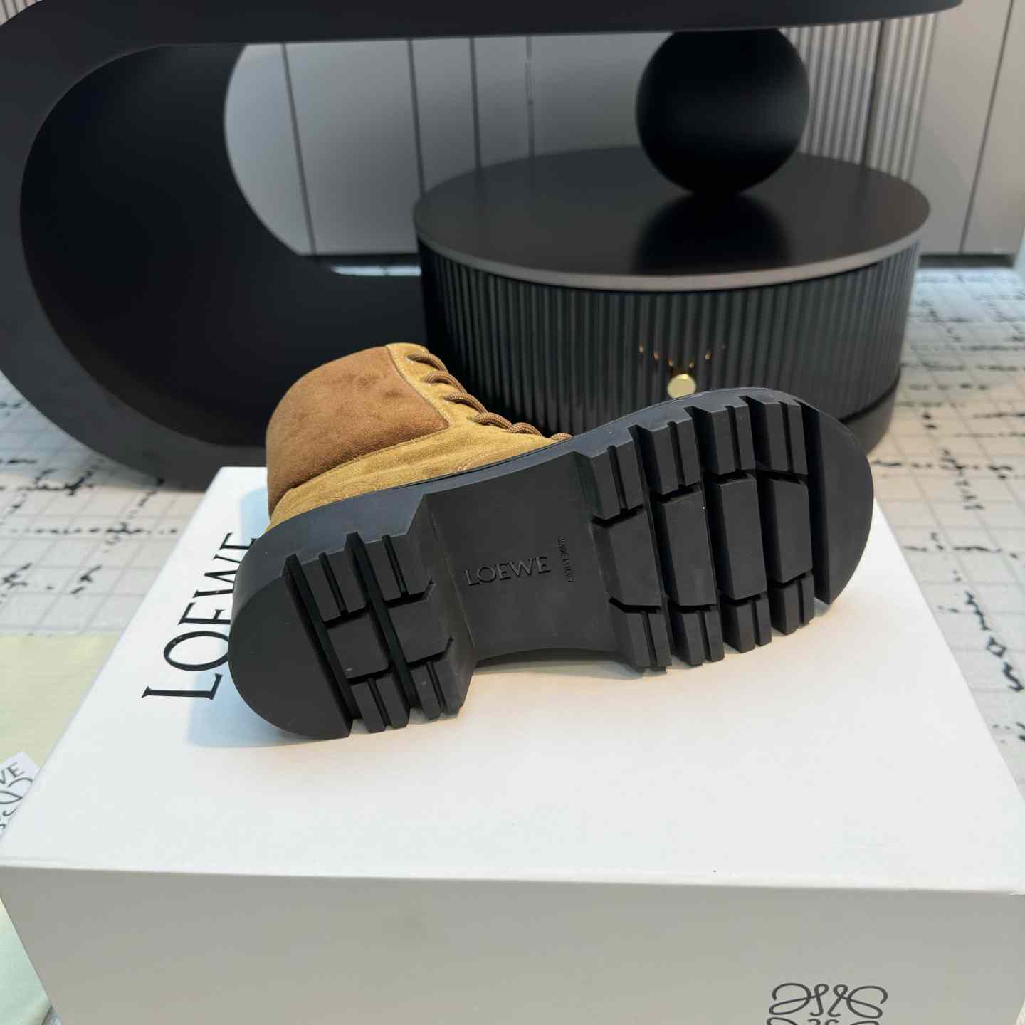 Loewe Sierra Combat Ankle Boot In Suede - PerfectKickZ