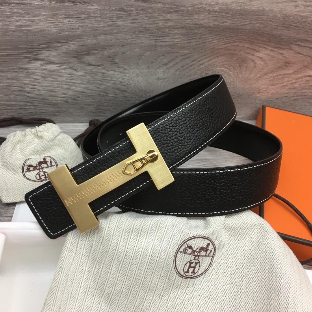 Hermes Leather H Buckle Belt - PerfectKickZ