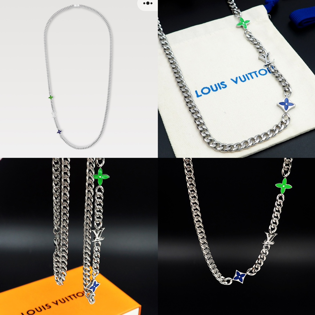 Louis Vuitton Monogram Row Necklace  M01949 - PerfectKickZ