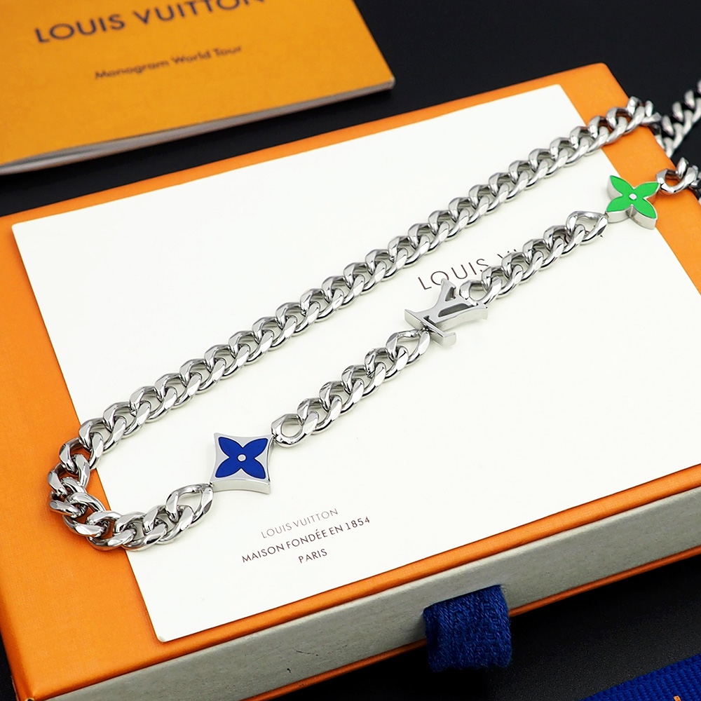 Louis Vuitton Monogram Row Necklace  M01949 - PerfectKickZ