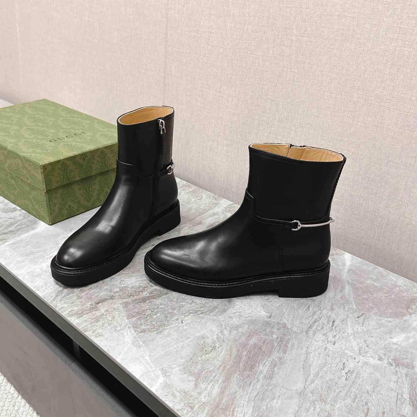 Gucci Women's Slim Horsebit Ankle Boot - PerfectKickZ