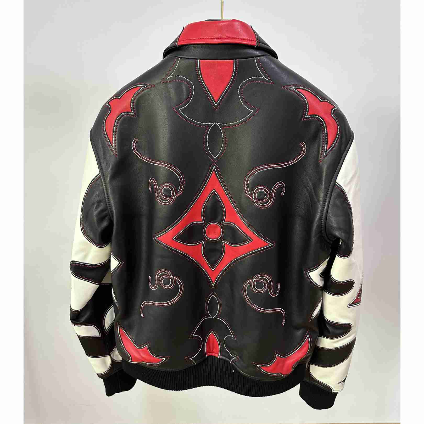 Louis Vuitton Embroidered Leather Bomber Jacket   - PerfectKickZ