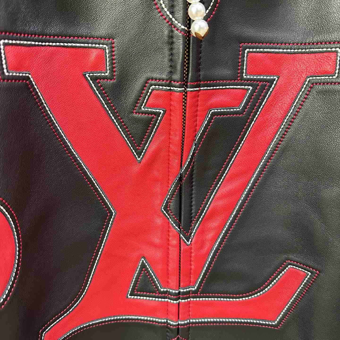 Louis Vuitton Embroidered Leather Bomber Jacket   - PerfectKickZ