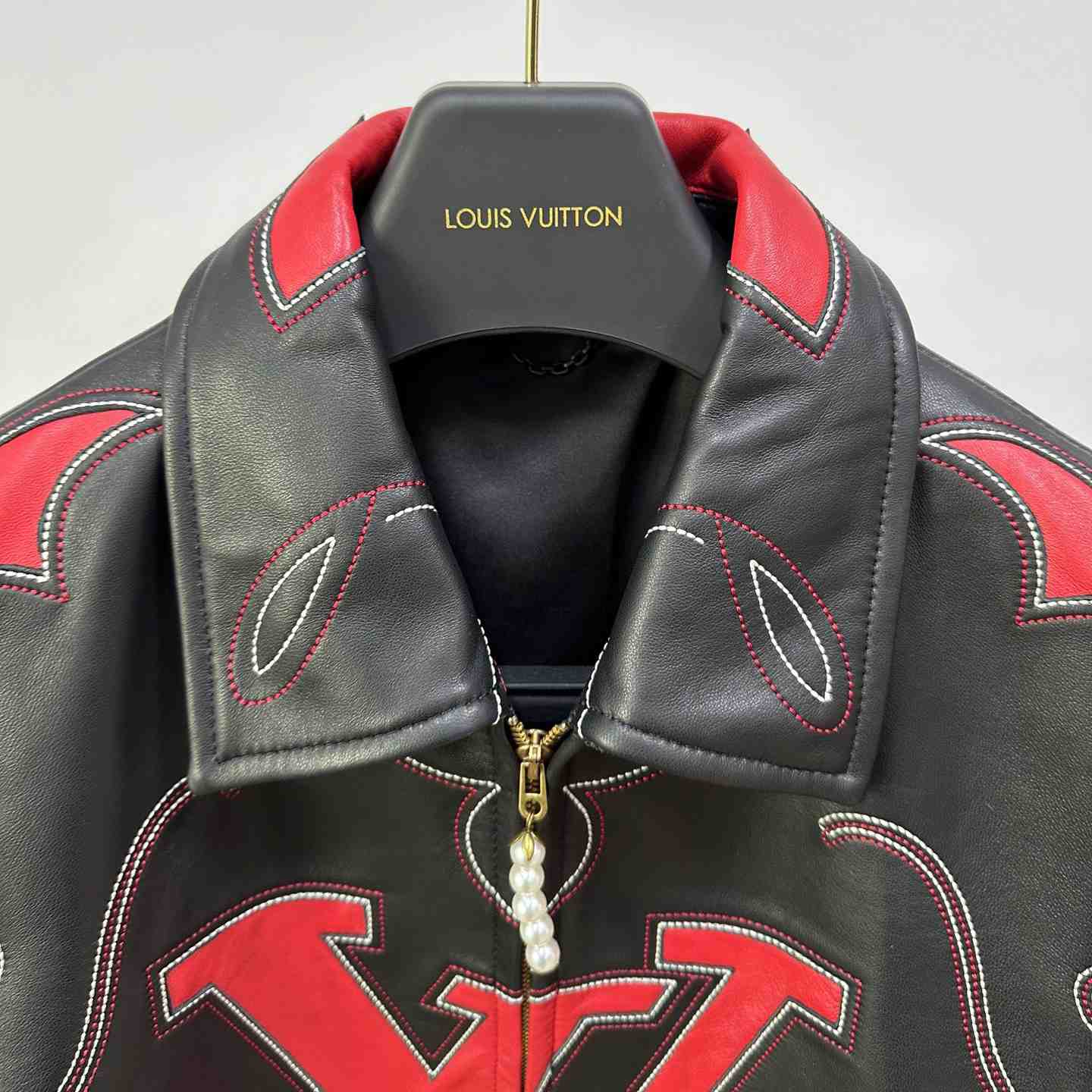Louis Vuitton Embroidered Leather Bomber Jacket   - PerfectKickZ