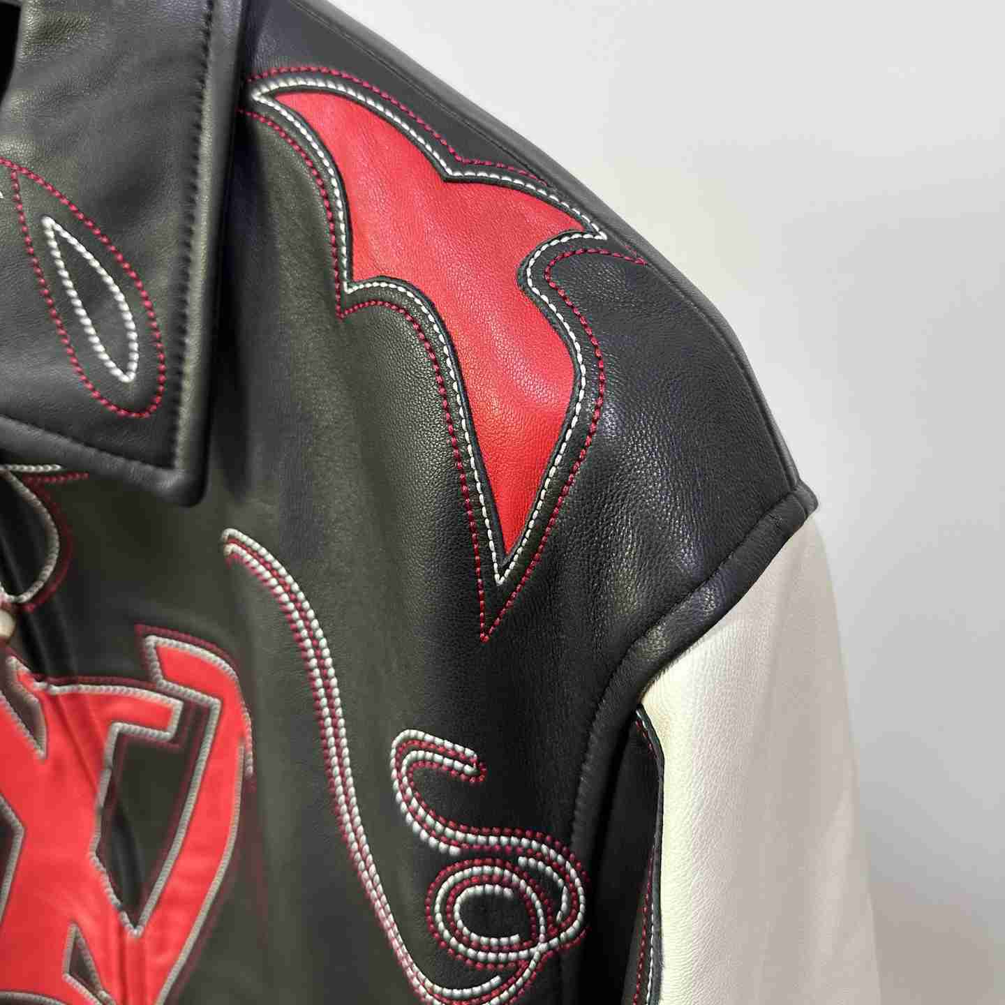 Louis Vuitton Embroidered Leather Bomber Jacket   - PerfectKickZ