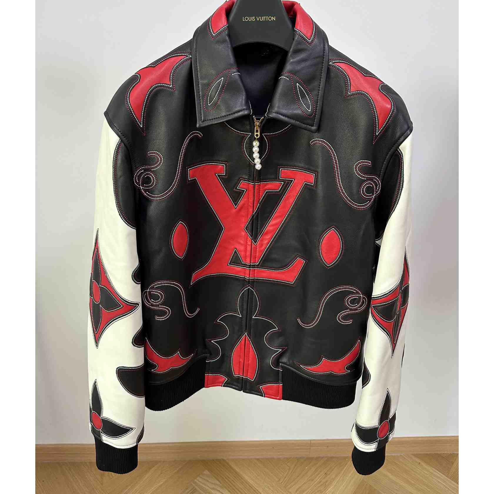 Louis Vuitton Embroidered Leather Bomber Jacket   - PerfectKickZ