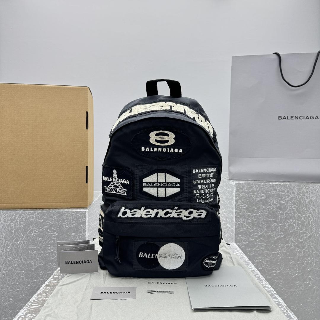 Balenciaga Explorer Patched Backpack   32x9x 47cm - PerfectKickZ