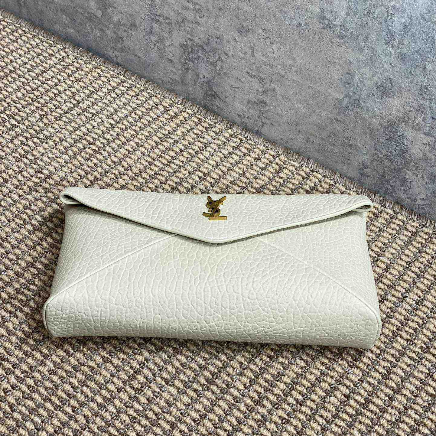 Saint Laurent Cassandre Large Envelope Pouch In Lambskin - PerfectKickZ