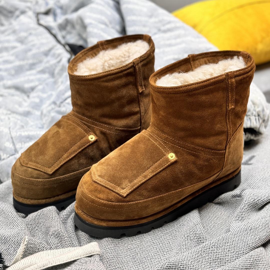 Acne Studios Tobacco Brown Shearling Leather Boots - PerfectKickZ