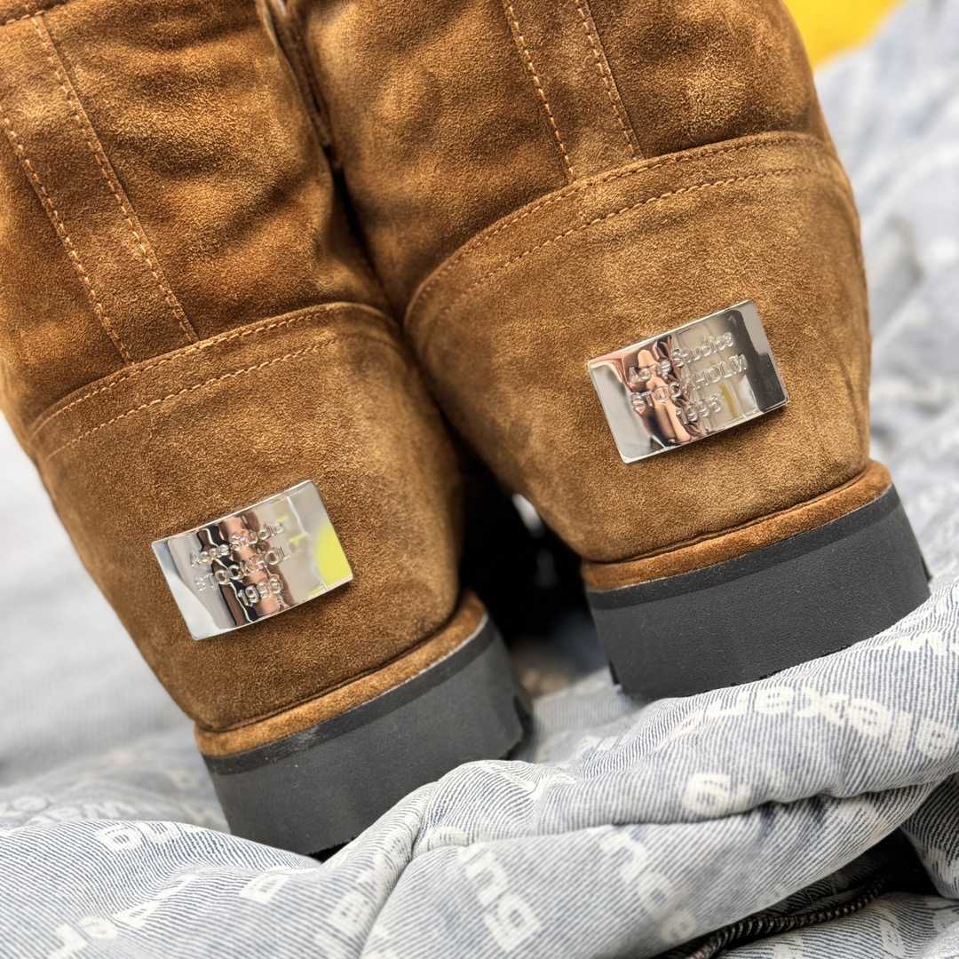Acne Studios Tobacco Brown Shearling Leather Boots - PerfectKickZ