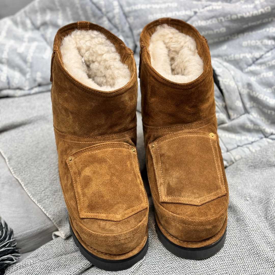 Acne Studios Tobacco Brown Shearling Leather Boots - PerfectKickZ