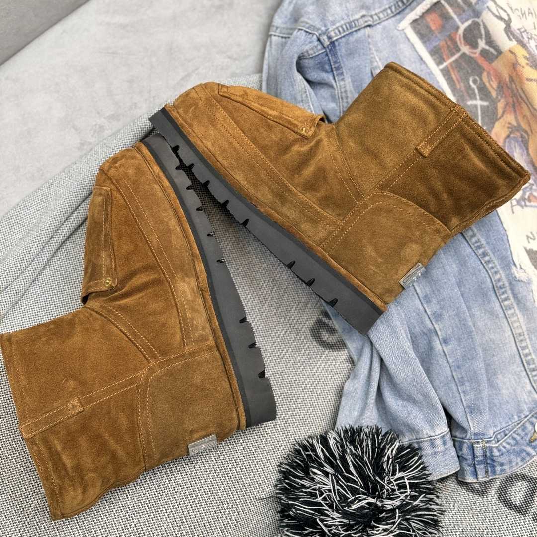Acne Studios Tobacco Brown Shearling Leather Boots - PerfectKickZ