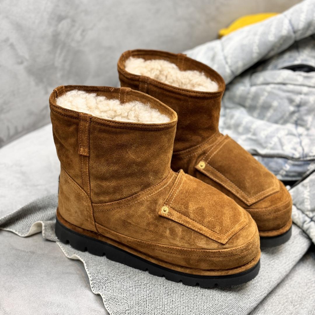 Acne Studios Tobacco Brown Shearling Leather Boots - PerfectKickZ