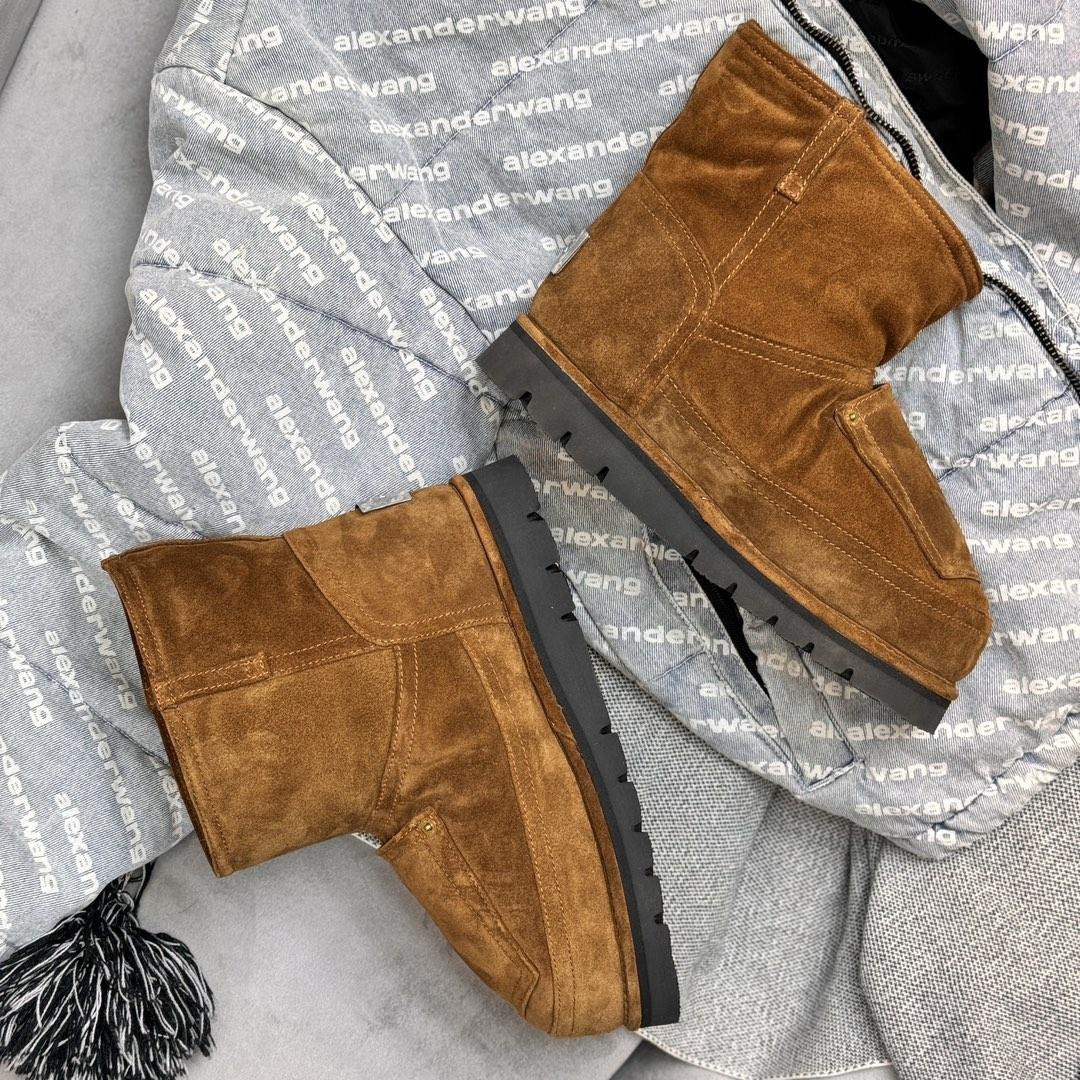 Acne Studios Tobacco Brown Shearling Leather Boots - PerfectKickZ