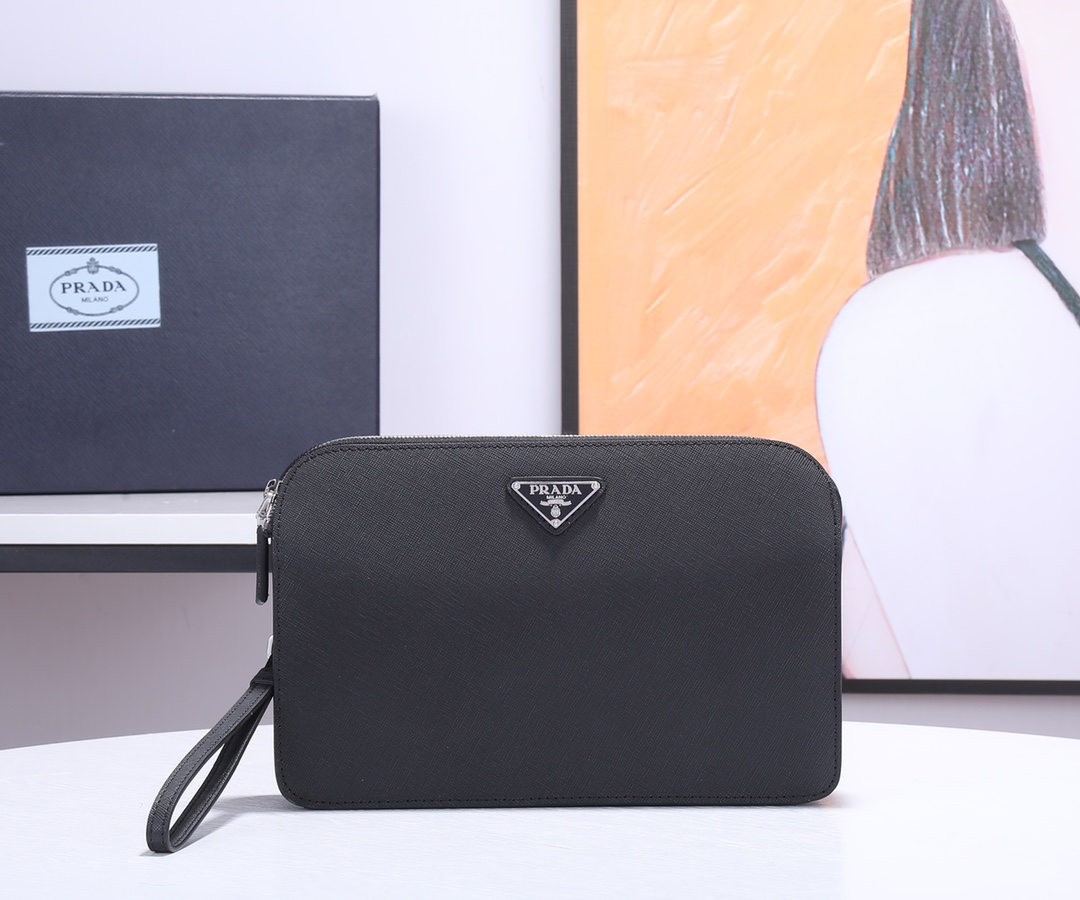 Prada Saffiano Leather Clutch  (26.5*17*5cm) - PerfectKickZ