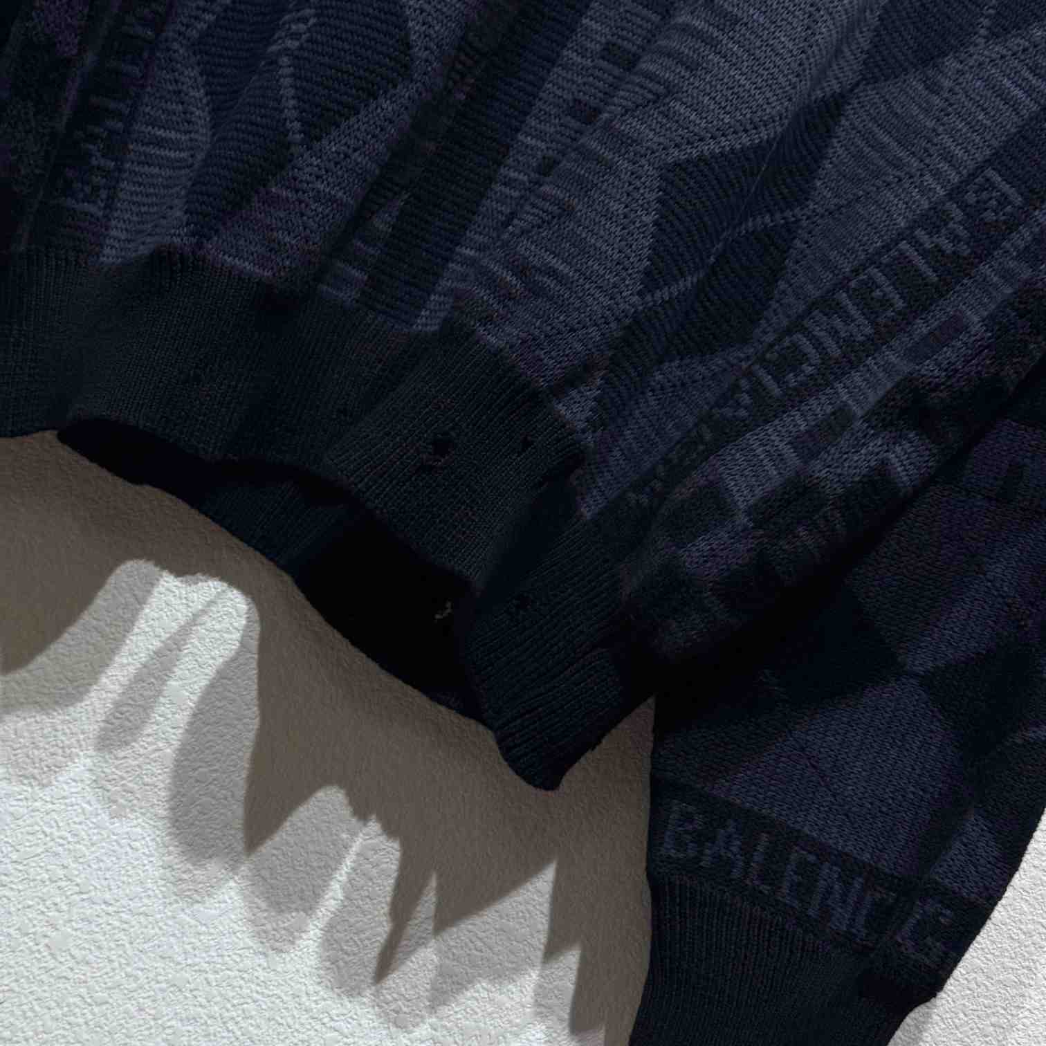 Balenciaga Logo-jacquard Distressed Jumper - PerfectKickZ