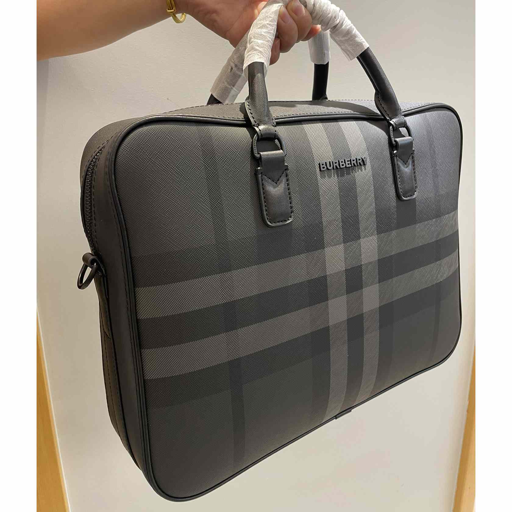 Burberry Ainsworth Checked Zipped Briefcase - PerfectKickZ