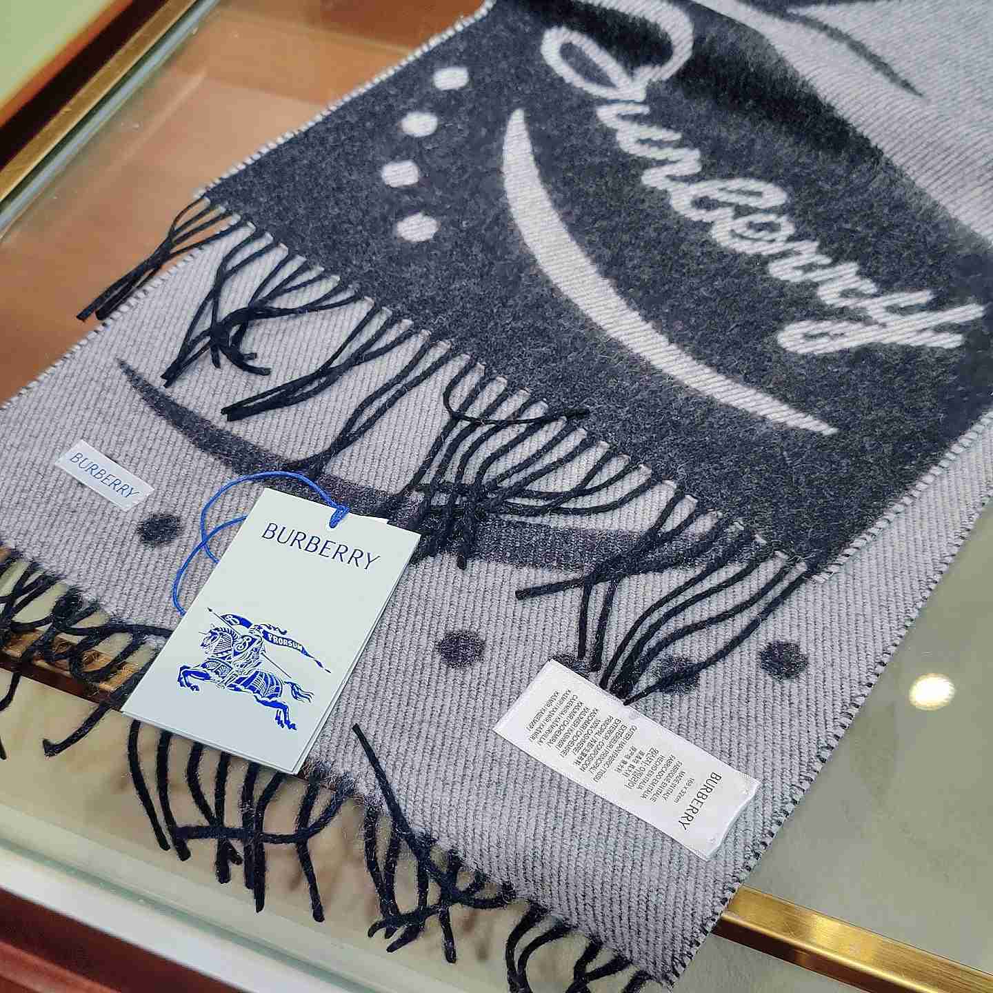 Burberry Mirrored Horse Cashmere Scarf - PerfectKickZ