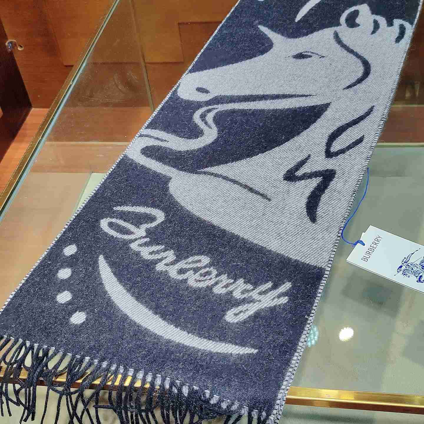 Burberry Mirrored Horse Cashmere Scarf - PerfectKickZ