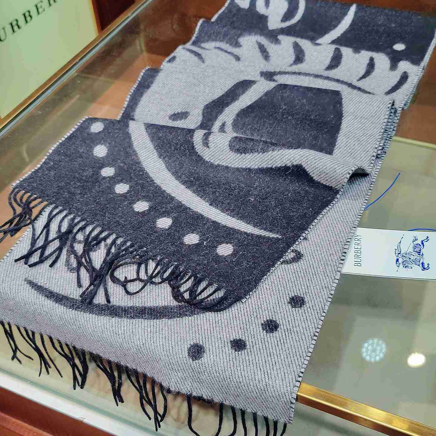 Burberry Mirrored Horse Cashmere Scarf - PerfectKickZ