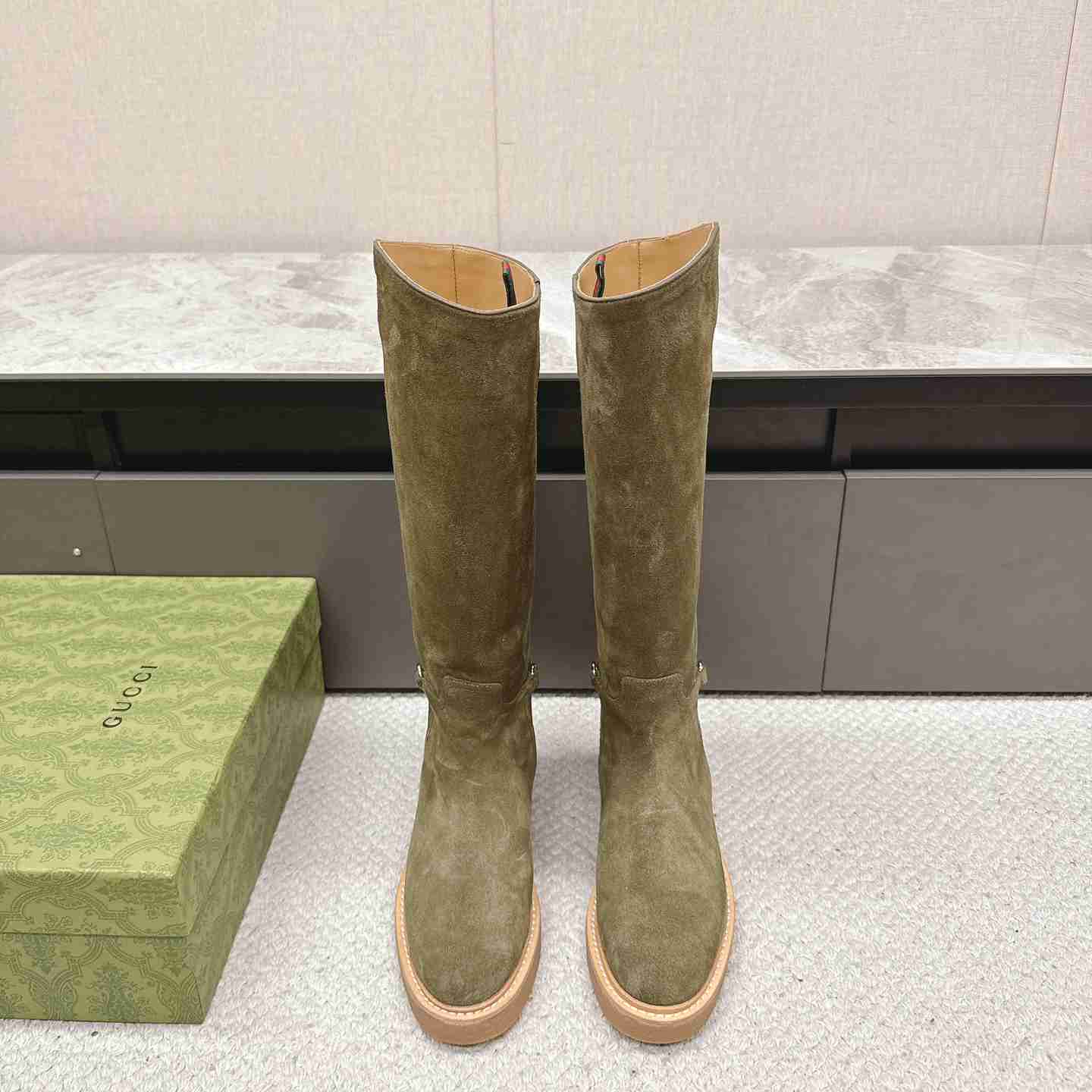 Gucci Women's Slim Horsebit Boot - PerfectKickZ