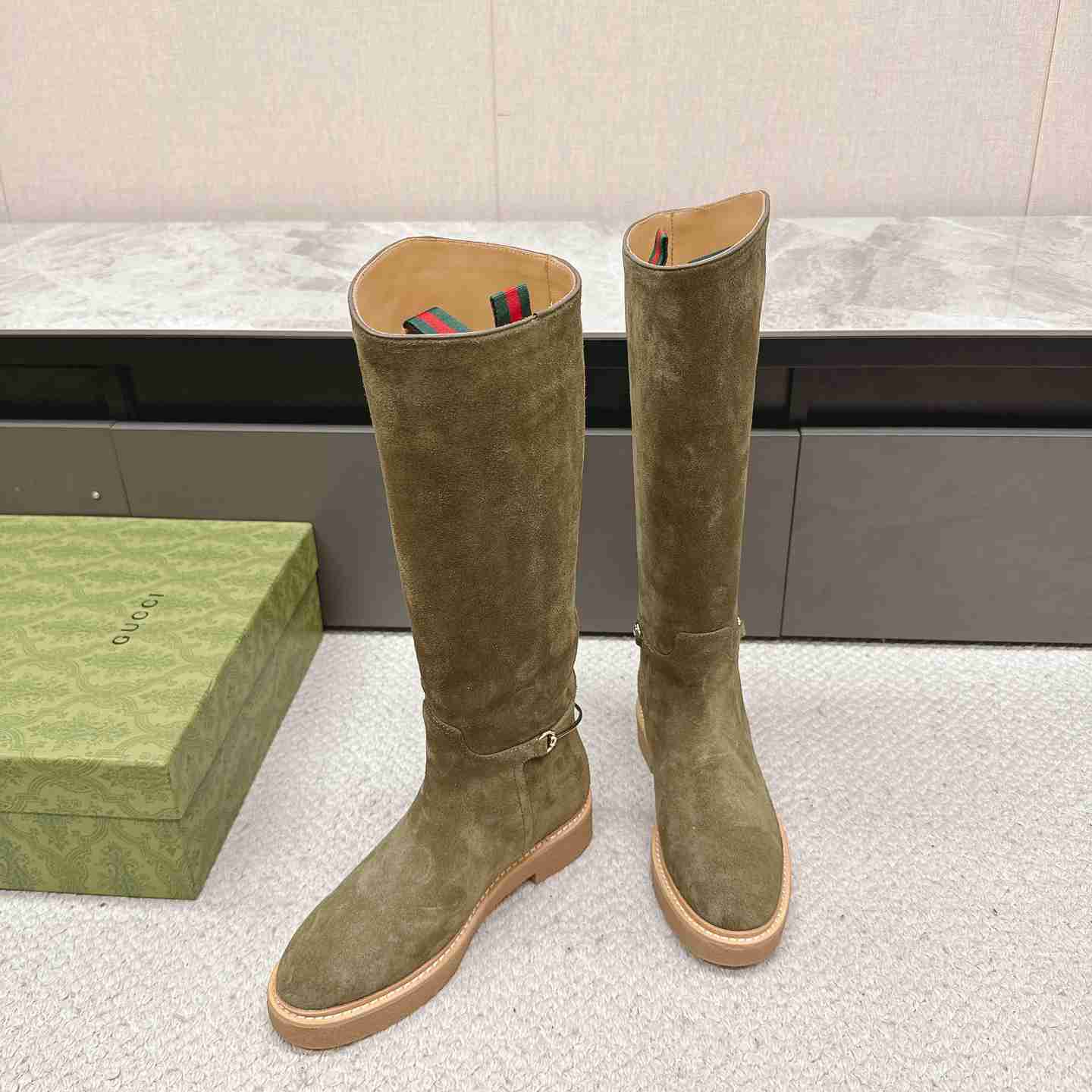 Gucci Women's Slim Horsebit Boot - PerfectKickZ