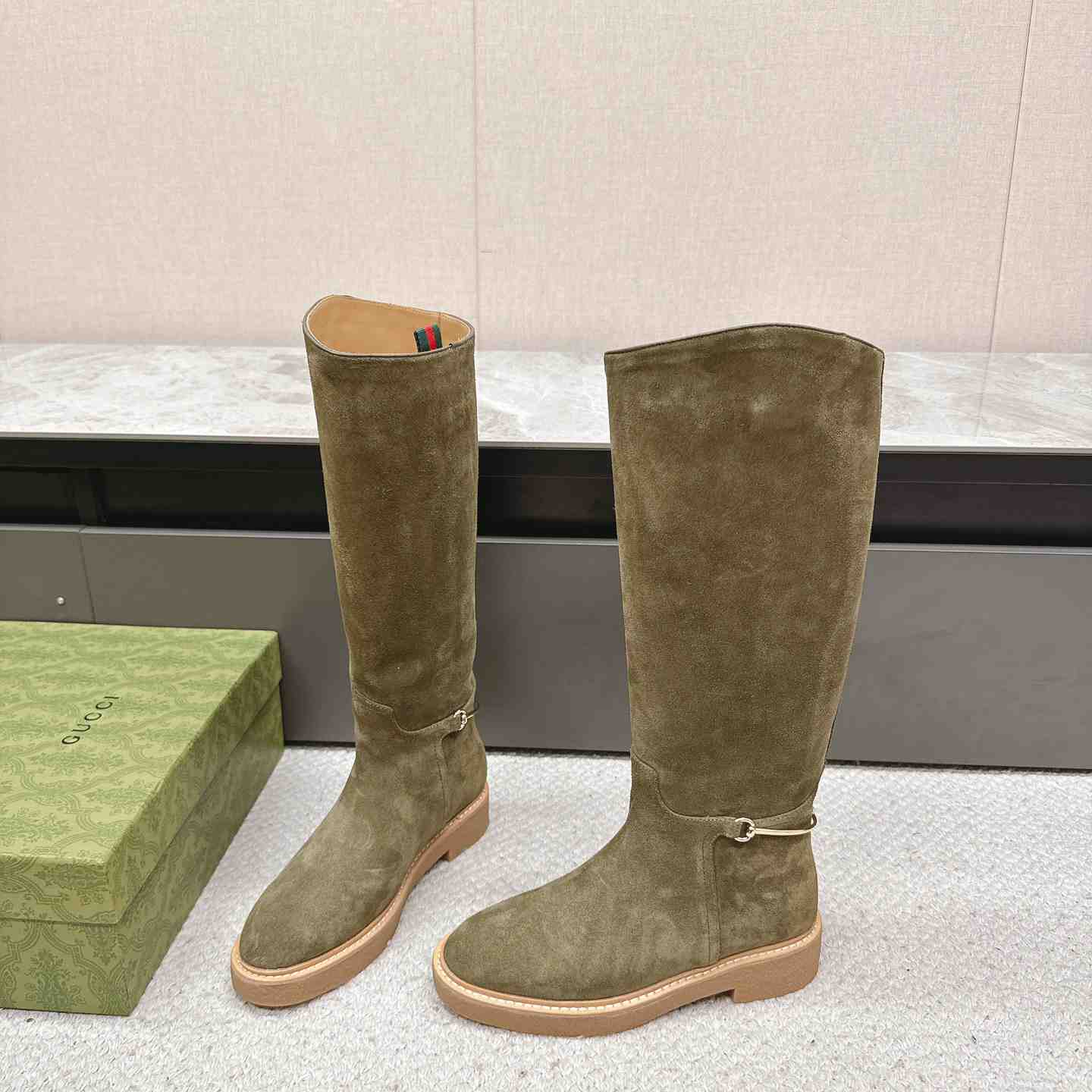 Gucci Women's Slim Horsebit Boot - PerfectKickZ