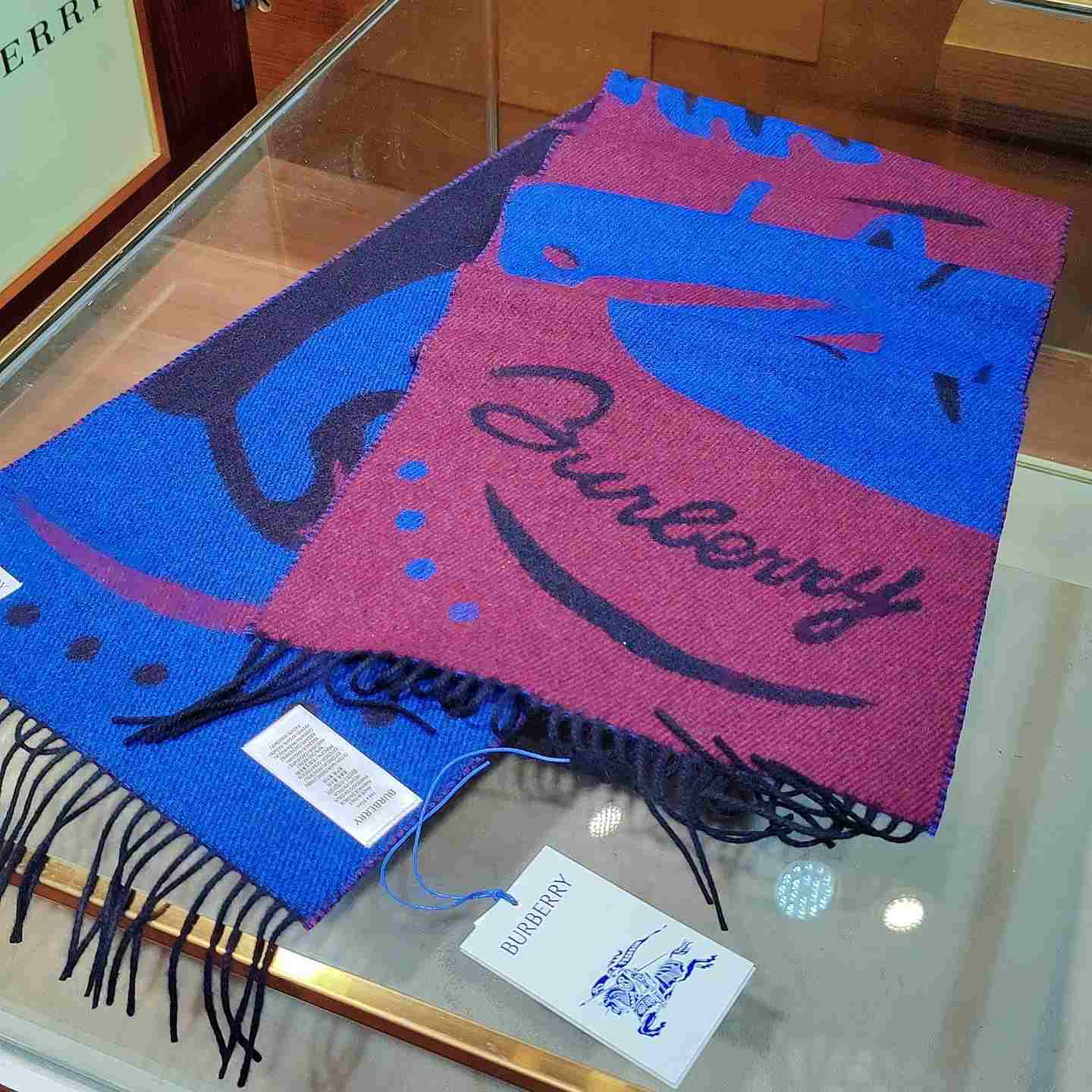 Burberry Mirrored Horse Cashmere Scarf - PerfectKickZ