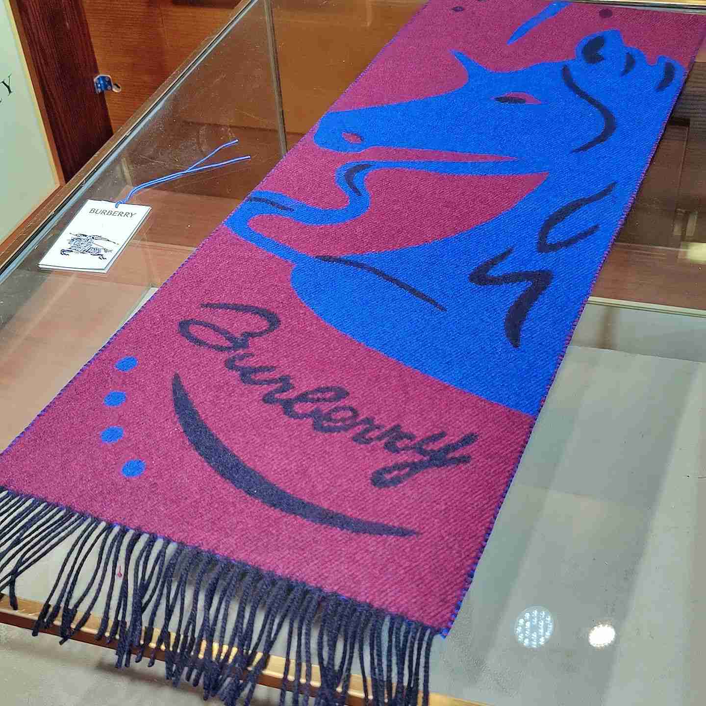 Burberry Mirrored Horse Cashmere Scarf - PerfectKickZ