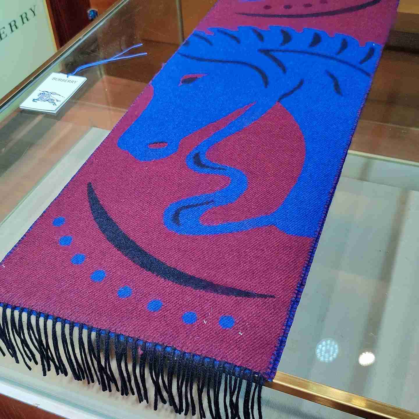 Burberry Mirrored Horse Cashmere Scarf - PerfectKickZ