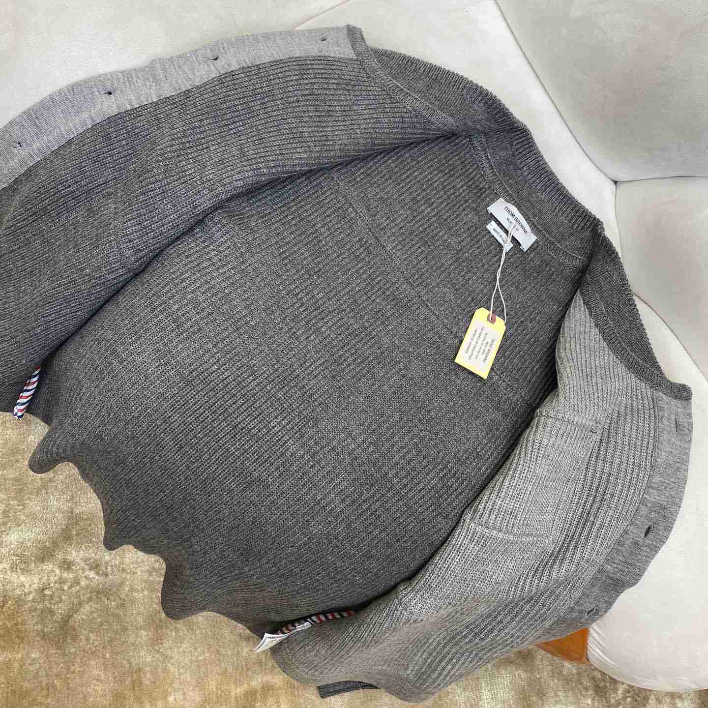 Thom Browne Fun-Mix Boiled Wool Stripe Workman's Jacket - PerfectKickZ
