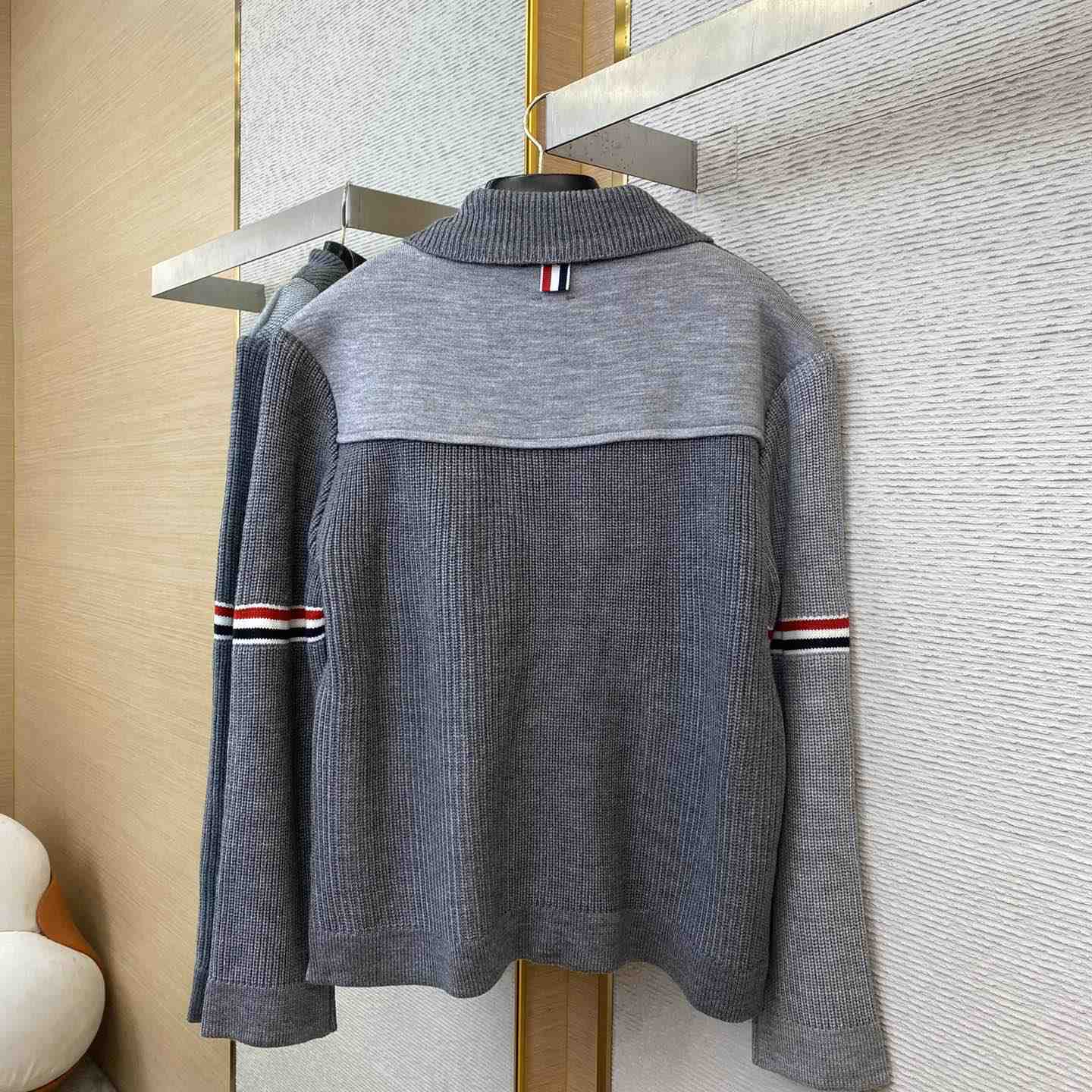 Thom Browne Fun-Mix Boiled Wool Stripe Workman's Jacket - 