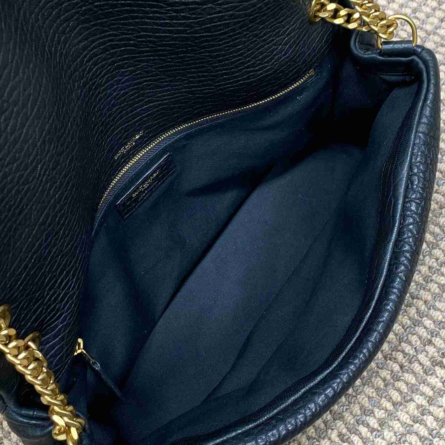 Saint Laurent Calypso Large In Grained Lambskin - PerfectKickZ