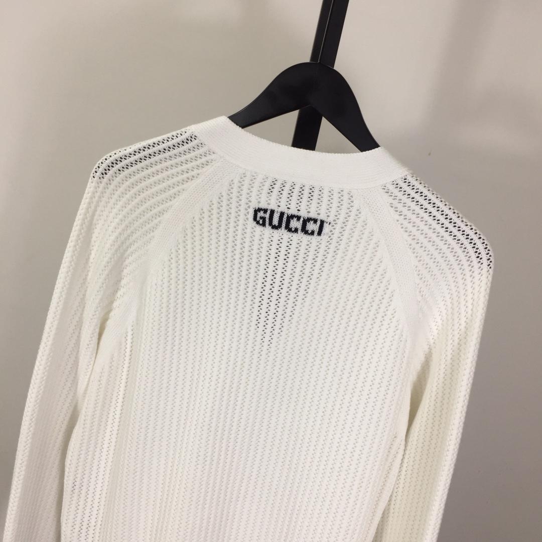 Gucci Ajour Cotton Knit Cardigan With Web - 
