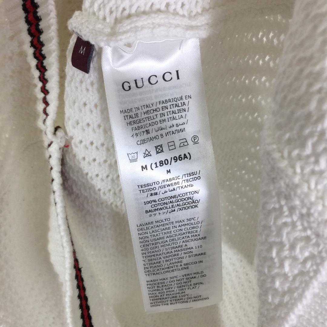 Gucci Ajour Cotton Knit Cardigan With Web - 
