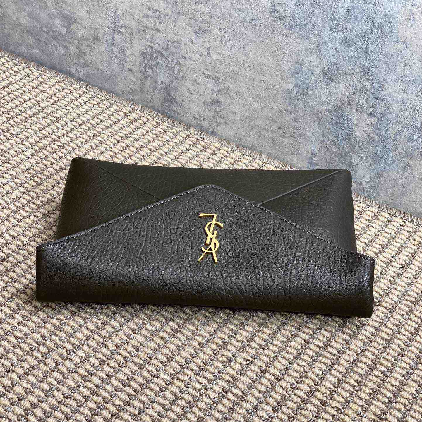 Saint Laurent Cassandre Large Envelope Pouch In Lambskin - PerfectKickZ