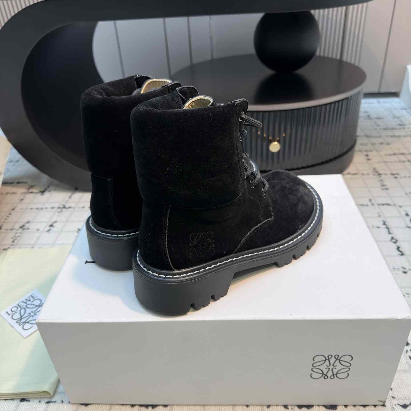 Loewe Sierra Combat Ankle Boot In Suede - PerfectKickZ
