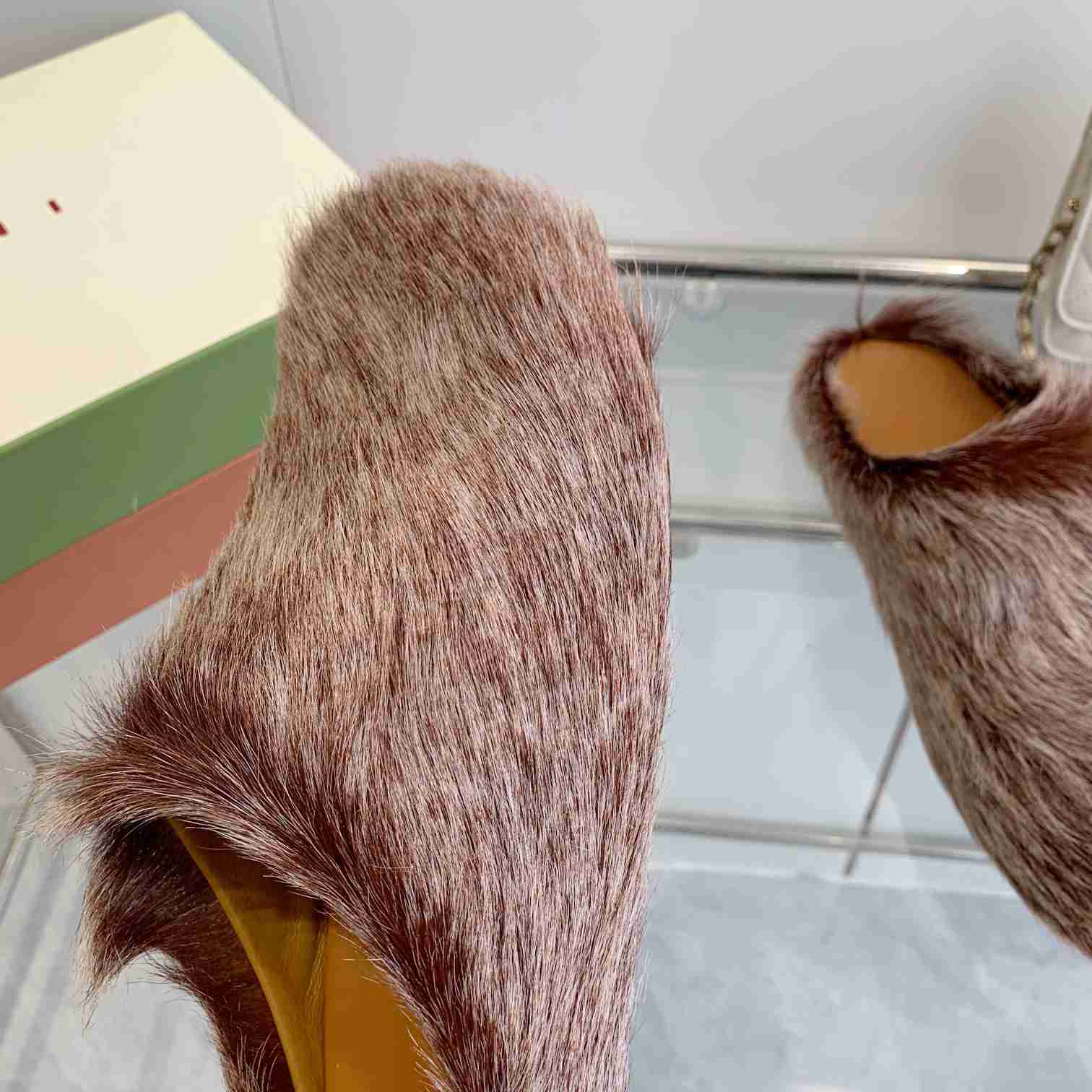 Marni Long Hair Calfskin Fussbett Sabot - PerfectKickZ