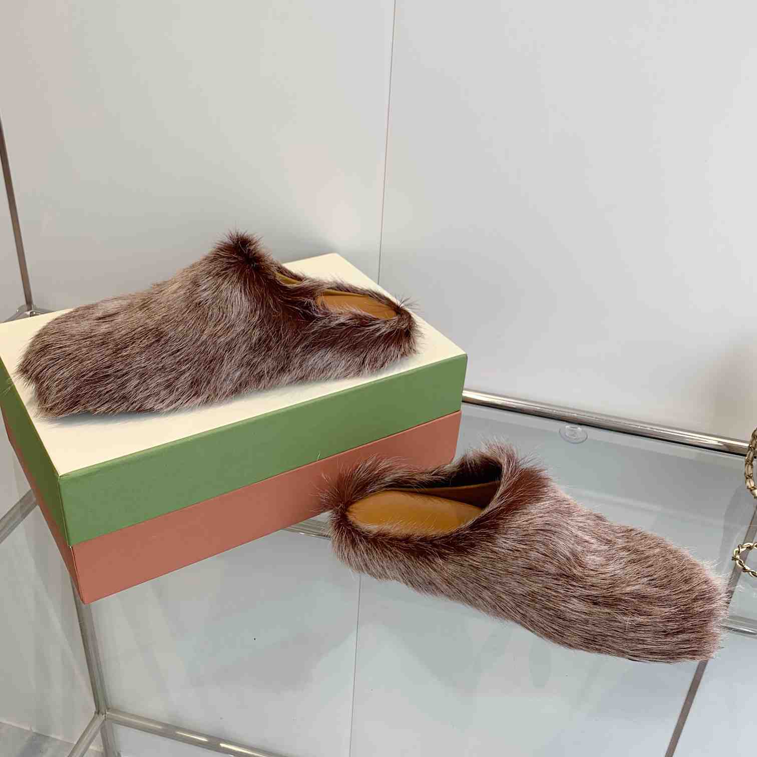 Marni Long Hair Calfskin Fussbett Sabot - PerfectKickZ