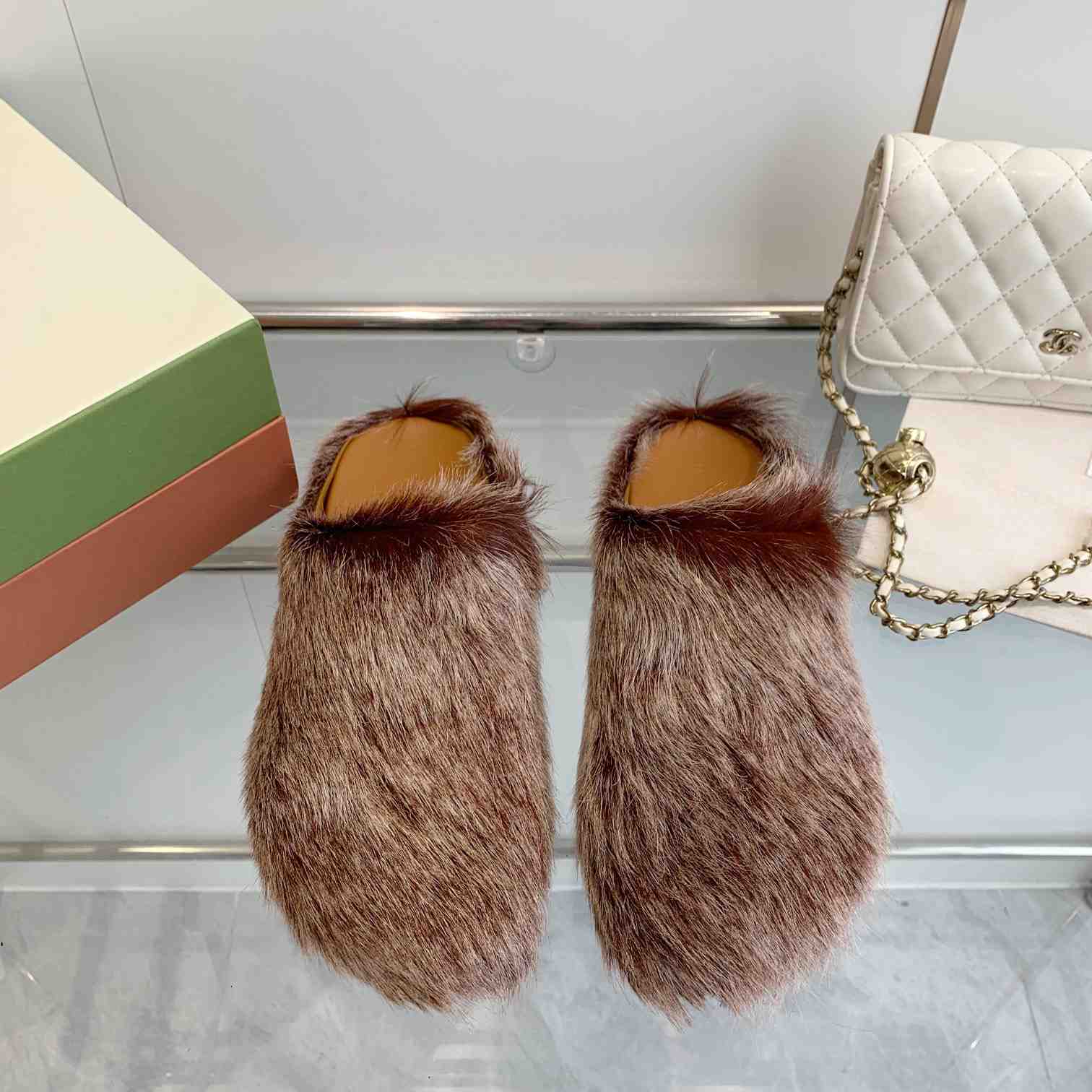 Marni Long Hair Calfskin Fussbett Sabot - PerfectKickZ