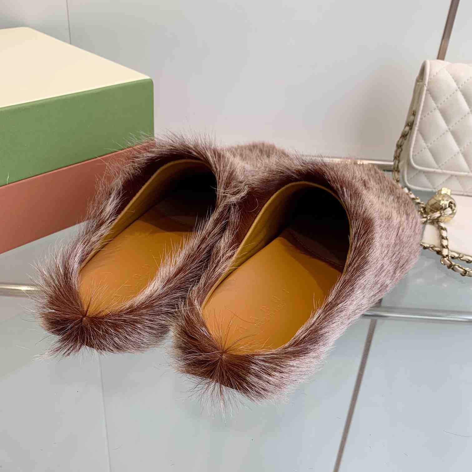 Marni Long Hair Calfskin Fussbett Sabot - PerfectKickZ