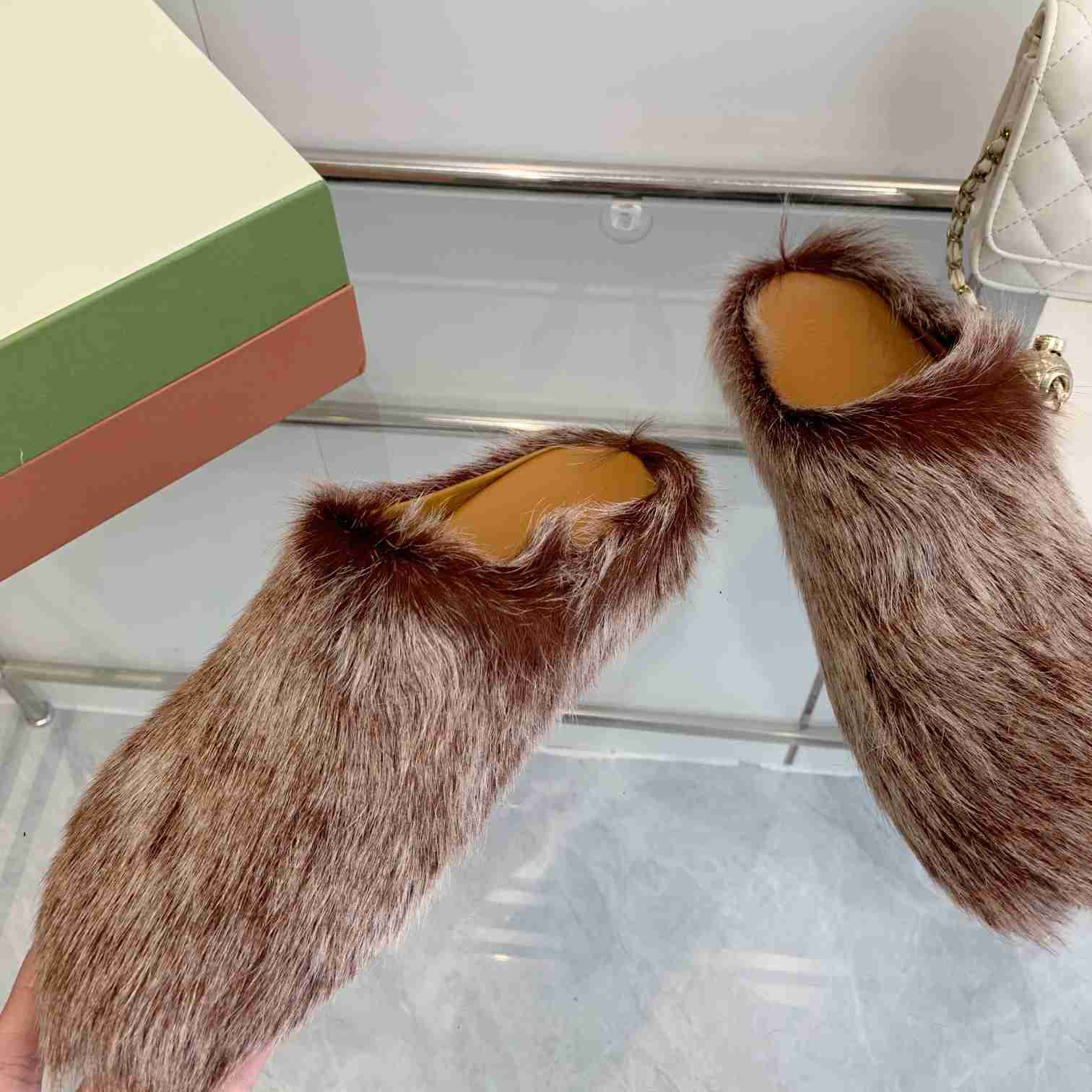 Marni Long Hair Calfskin Fussbett Sabot - PerfectKickZ