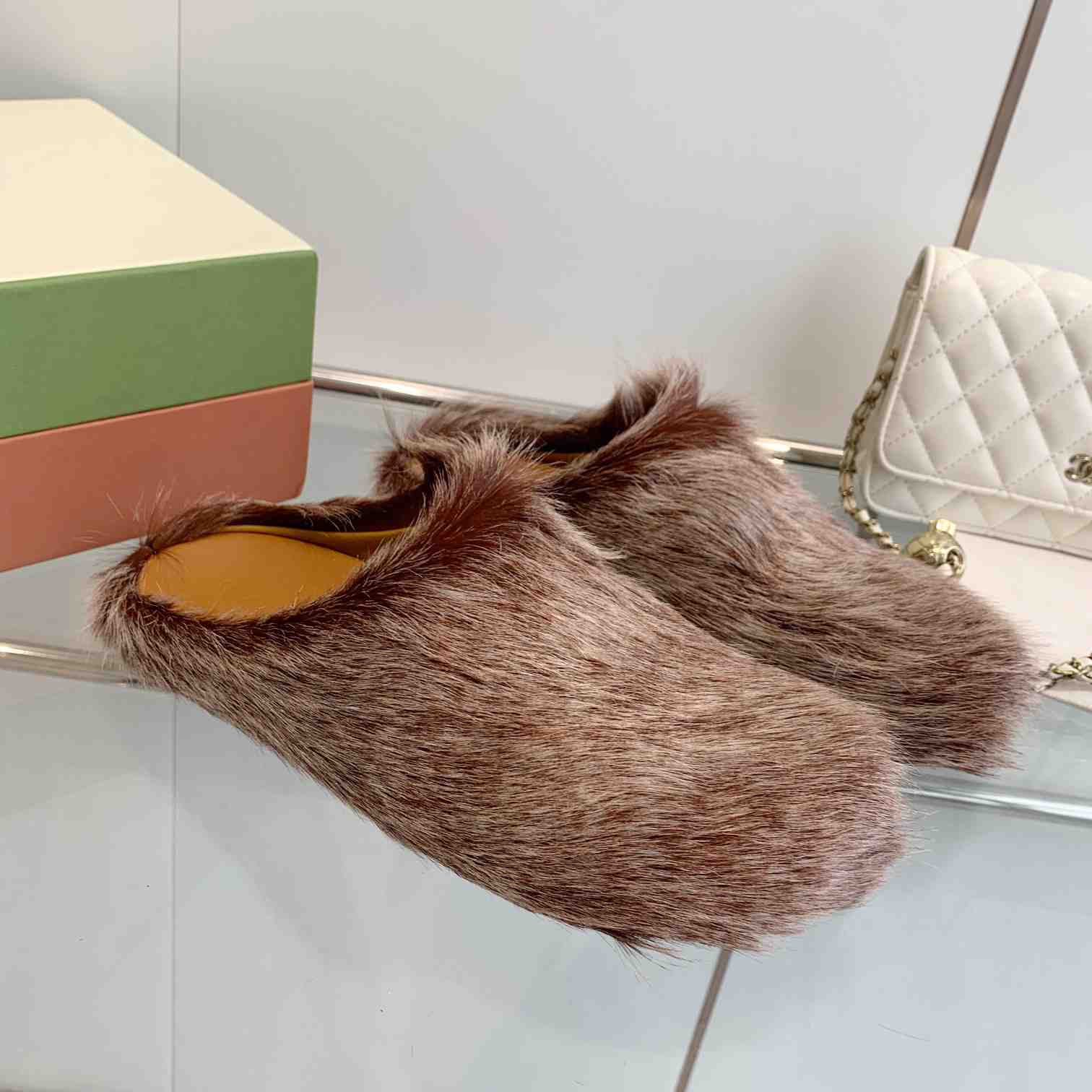 Marni Long Hair Calfskin Fussbett Sabot - PerfectKickZ