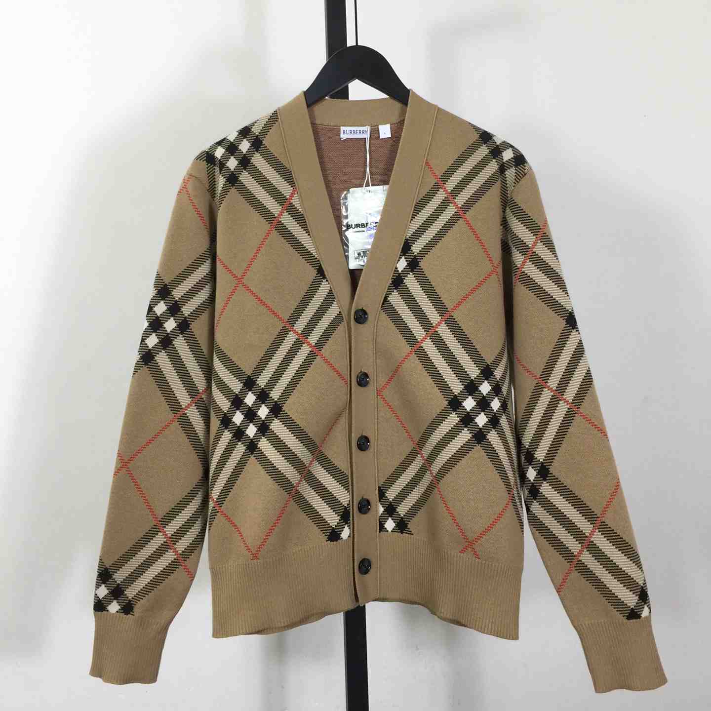 Burberry Check Wool Blend Cardigan - PerfectKickZ